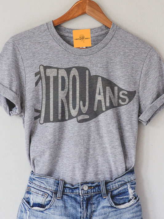 Trojans pennant mascot, Trojans Mascot game day football tshirt, football mom tshirt, cute game day tshirt, mascot unisex tshirt