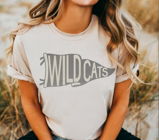 Wildcats pennant mascot, Mascot game day football tshirt, football mom tshirt, cute game day tshirt, mascot unisex tshirt