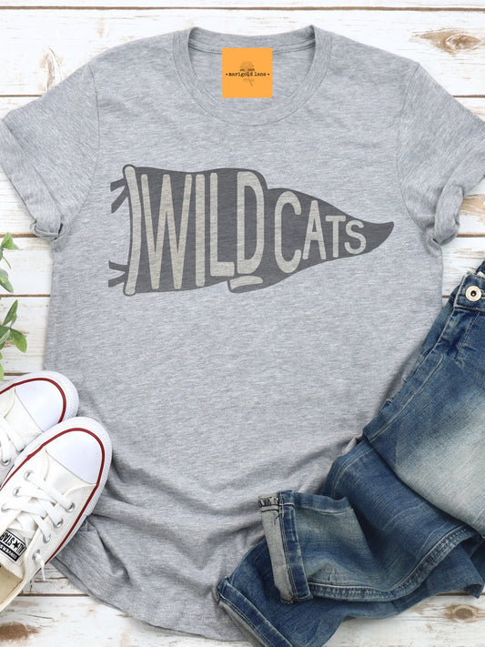 Wildcats pennant mascot, Mascot game day football tshirt, football mom tshirt, cute game day tshirt, mascot unisex tshirt