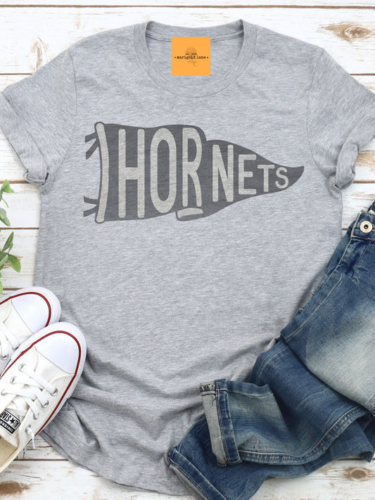 Hornets pennant mascot, Hornets game day football tshirt, football mom tshirt, cute game day tshirt, mascot unisex tshirt