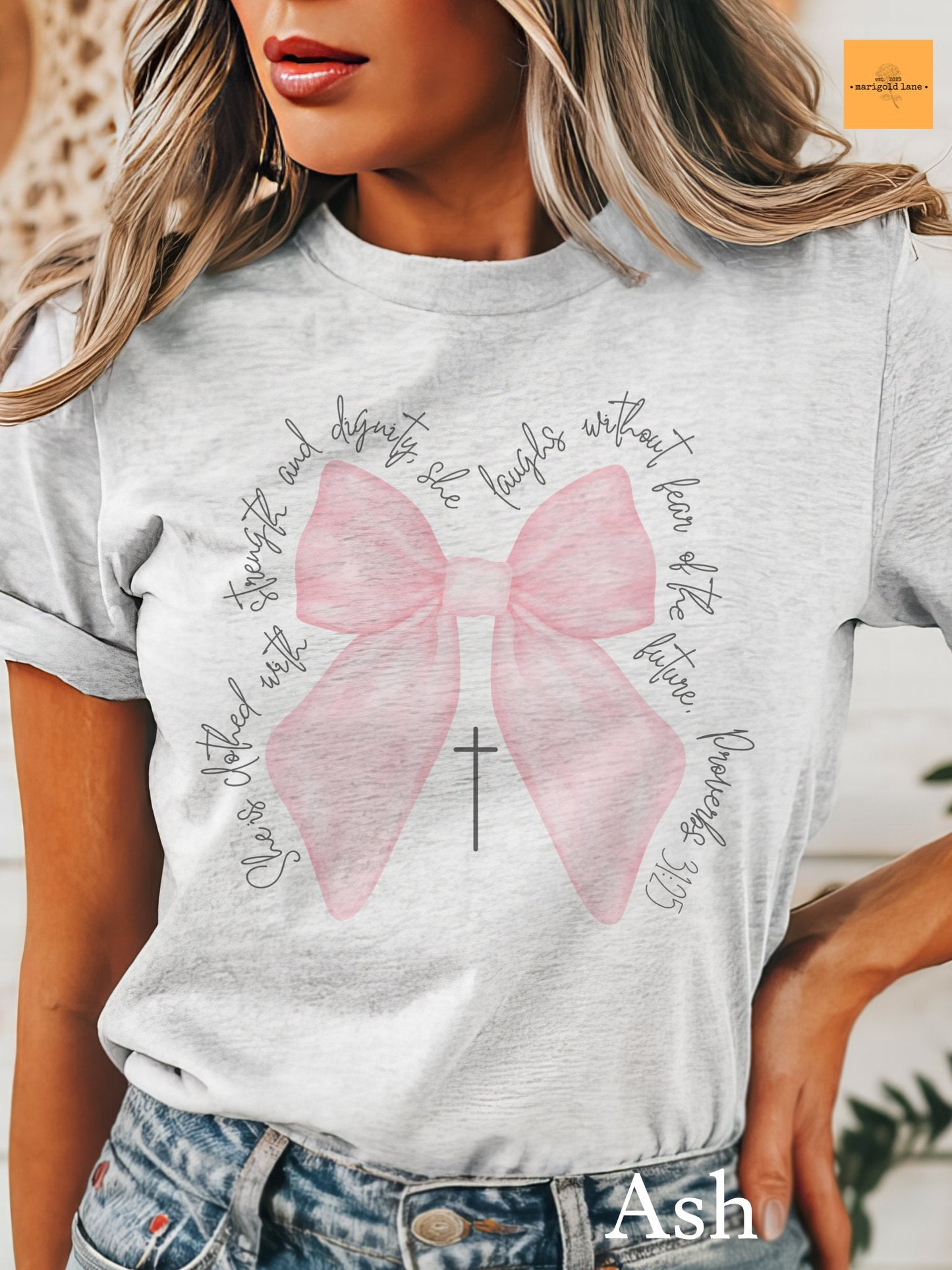Coquette Christian tshirt, christian bow tshirt, girly Christian tshirt, church tshirt, unisex cut T-shirt