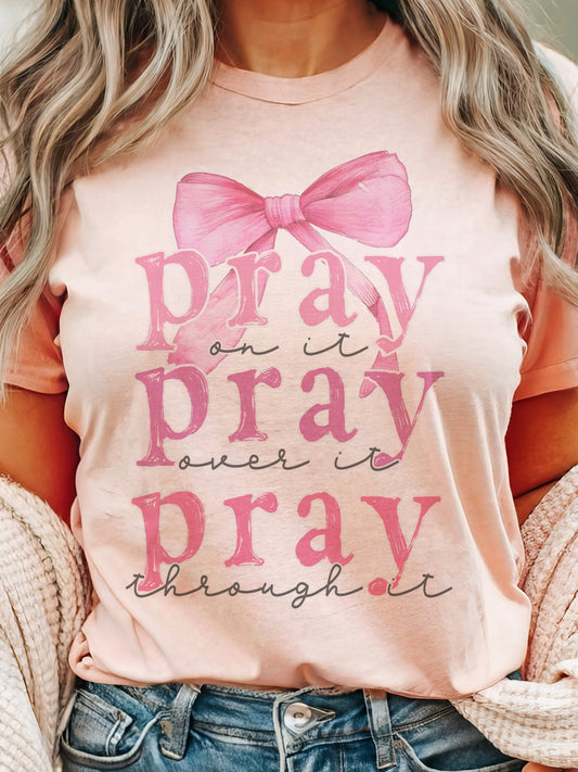 Coquette Christian tshirt, christian bow tshirt, girly Christian tshirt, prayer church tshirt, unisex cut T-shirt