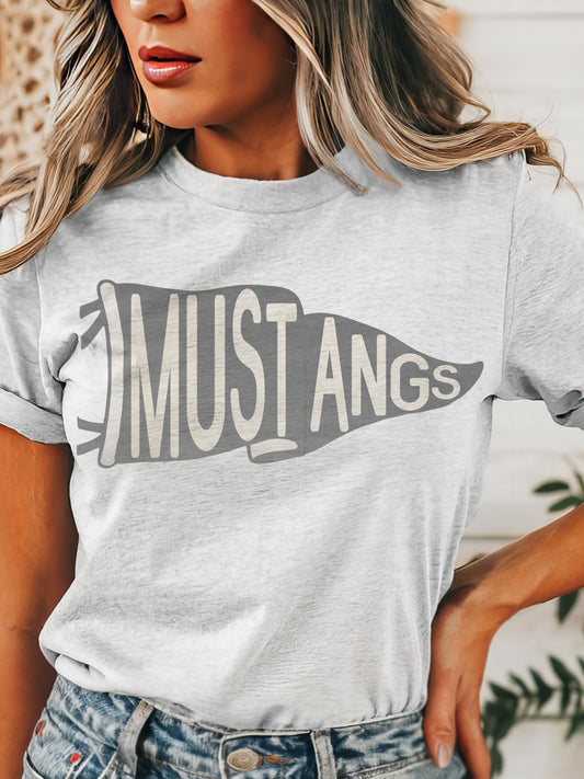 Mustangs pennant mascot, Mustangs game day football tshirt, football mom tshirt, cute game day tshirt, mascot unisex tshirt