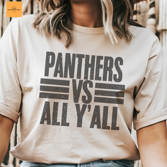 Panthers vs all y’all mascot, Mascot game day football tshirt, football mom tshirt, cute game day tshirt, mascot unisex tshirt