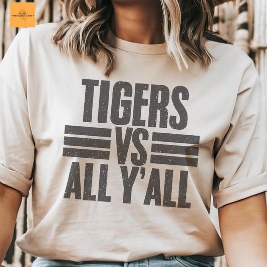 Tigers vs all y’all mascot, Mascot game day football tshirt, football mom tshirt, cute game day tshirt, mascot unisex tshirt