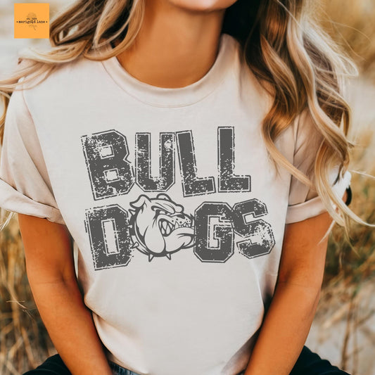 Preppy Bulldog mascot tshirt, football tshirt, football mom tshirt, cute game day tshirt, mascot tshirt unisex cut tshirt