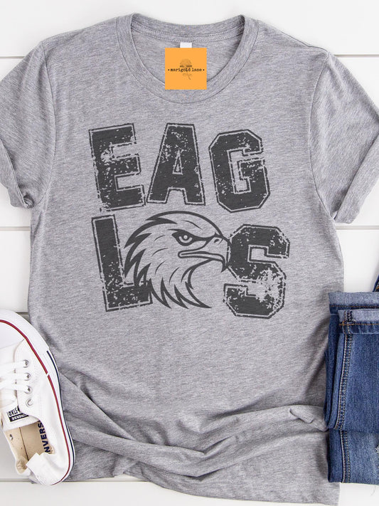 Preppy Eagles mascot tshirt, football tshirt, football mom tshirt, cute game day tshirt, mascot tshirt unisex cut tshirt