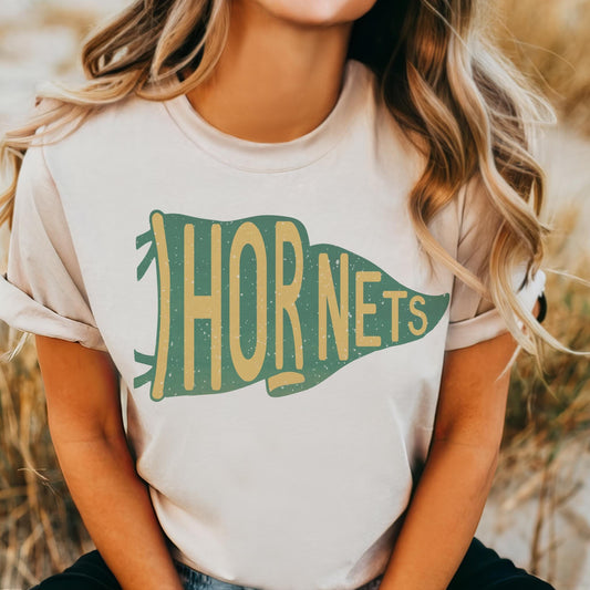 Hornets mascot tshirt, hornets game day tshirt, hornets pennant tshirt