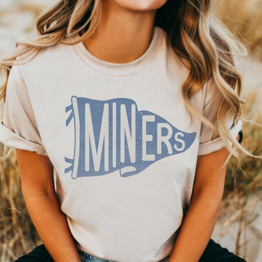 Miners blue pennant mascot, Miners game day football tshirt, football mom tshirt, cute game day tshirt, mascot unisex tshirt
