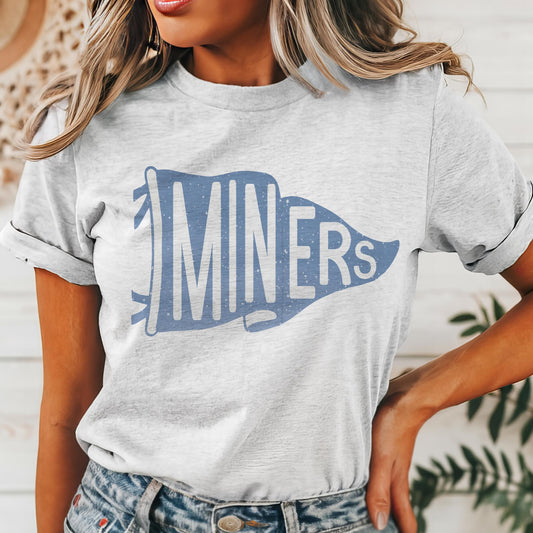 Miners blue pennant mascot, Miners game day football tshirt, football mom tshirt, cute game day tshirt, mascot unisex tshirt