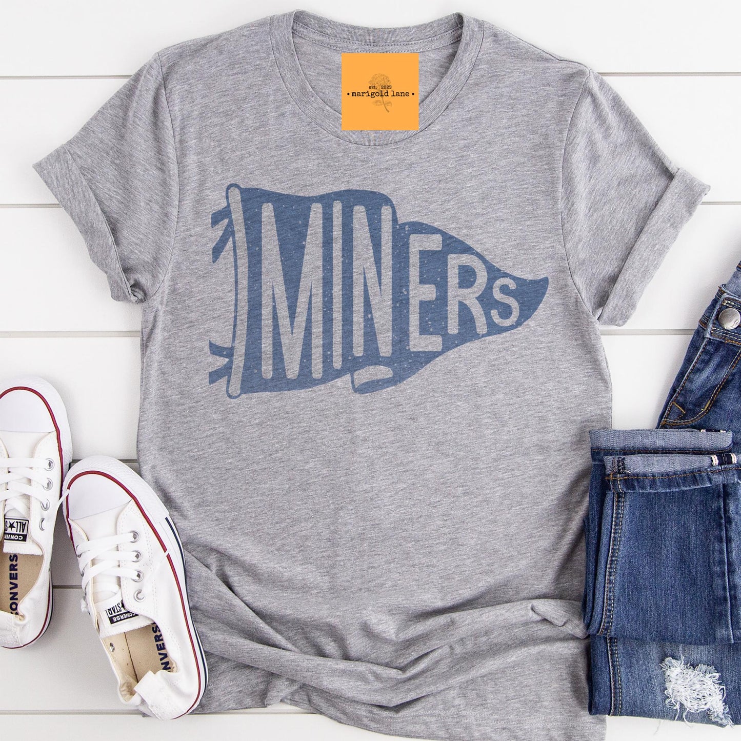 Miners blue pennant mascot, Miners game day football tshirt, football mom tshirt, cute game day tshirt, mascot unisex tshirt