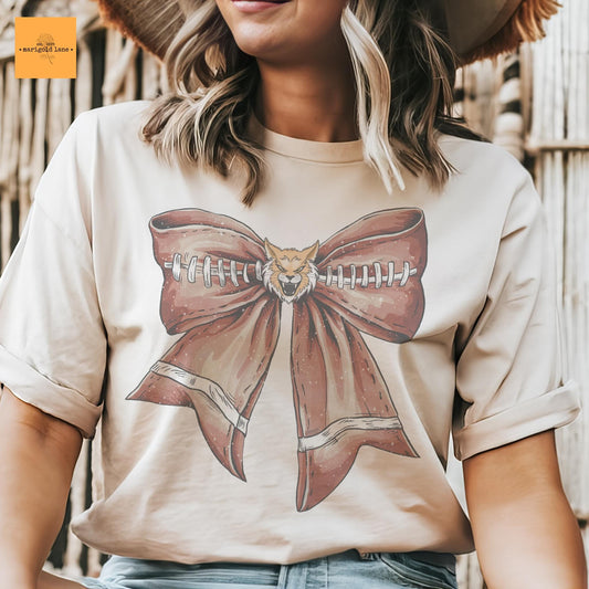 Wildcats football coquette bow tshirt, Wildcats football bow Game Day, football mom tshirt, cute game day tshirt, mascot unisex tshirt