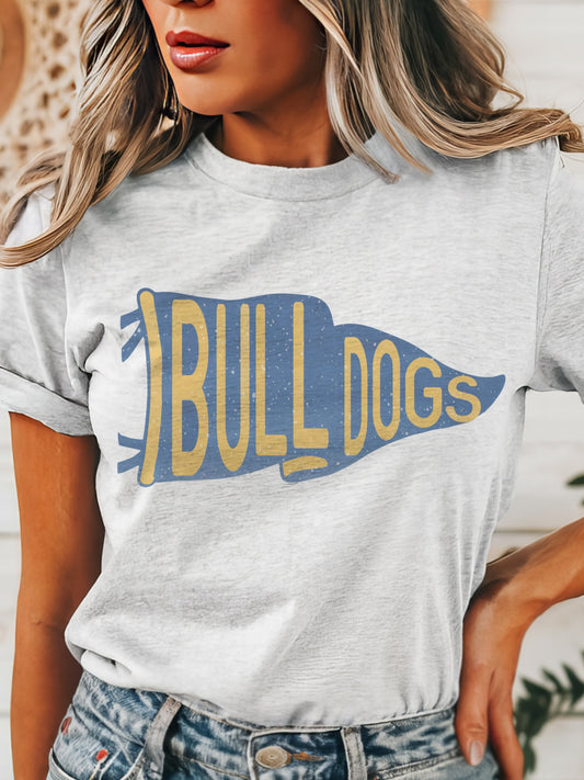 Bulldogs pennant mascot, Bulldogbl blue and gold game day, football mom tshirt, cute game day tshirt, mascot unisex tshirt