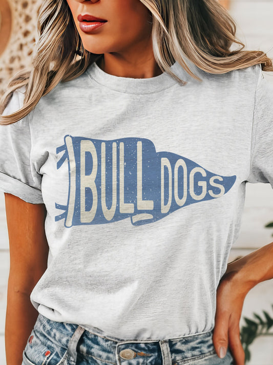 Bulldogs pennant mascot, Bulldogs blue game day, football mom tshirt, cute game day tshirt, mascot unisex tshirt
