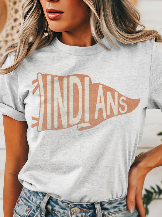 Indians pennant mascot, Indians Orange Game Day, football mom tshirt, cute game day tshirt, mascot unisex tshirt