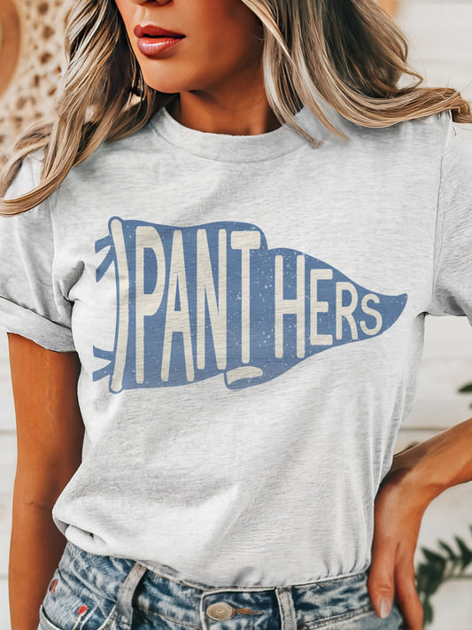 Panthers pennant mascot, Panthers Blue Game Day, football mom tshirt, cute game day tshirt, mascot unisex tshirt