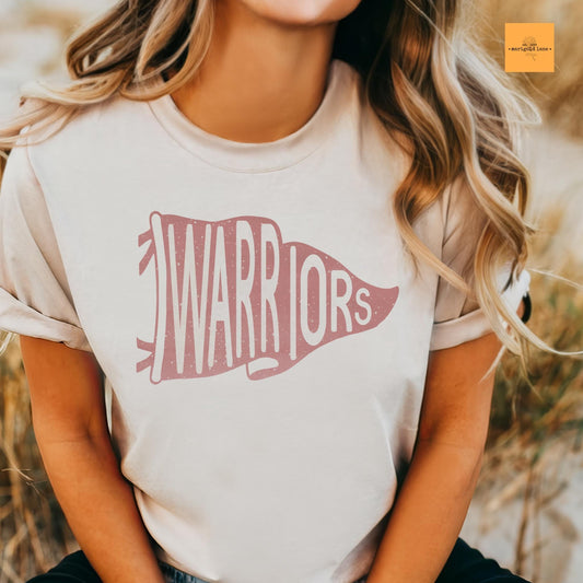 Warriors Red pennant mascot, Warriors red game day football tshirt, football mom tshirt, cute game day tshirt, mascot unisex tshirt