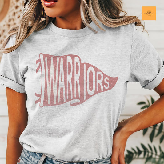 Warriors Red pennant mascot, Warriors red game day football tshirt, football mom tshirt, cute game day tshirt, mascot unisex tshirt