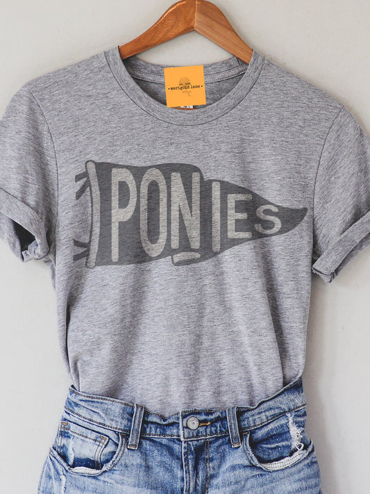 Ponies pennant mascot, Ponies Mascot game day football tshirt, football mom tshirt, cute game day tshirt, mascot unisex tshirt