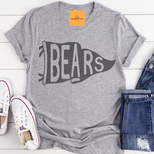 Bears pennant mascot, Bears game day football tshirt, football mom tshirt, cute game day tshirt, mascot unisex tshirt