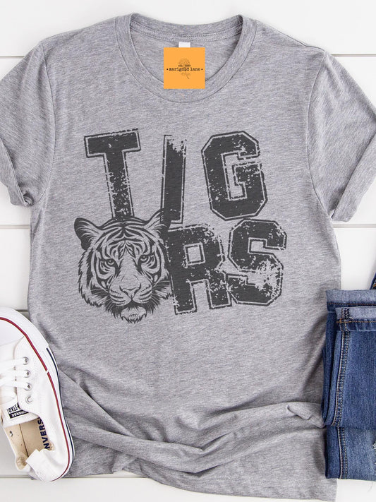 Preppy Tigers mascot tshirt, football tshirt, football mom tshirt, cute game day tshirt, mascot tshirt Unisex cut tshirt