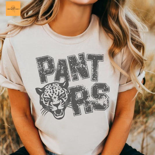 Preppy Panthers mascot tshirt, football tshirt, football mom tshirt, cute game day tshirt, mascot tshirt unisex cut tshirt