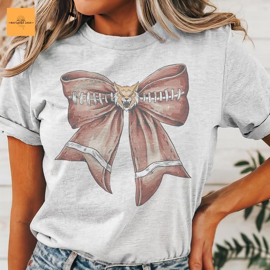 Wildcats football coquette bow tshirt, Wildcats football bow Game Day, football mom tshirt, cute game day tshirt, mascot unisex tshirt