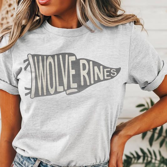 Wolverines pennant mascot, wolverines game day football tshirt, football mom tshirt, cute game day tshirt, mascot unisex tshirt