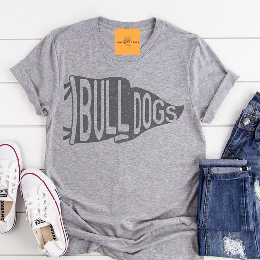 Bulldogs pennant mascot, Bulldog game day football tshirt, football mom tshirt, cute game day tshirt, mascot unisex tshirt