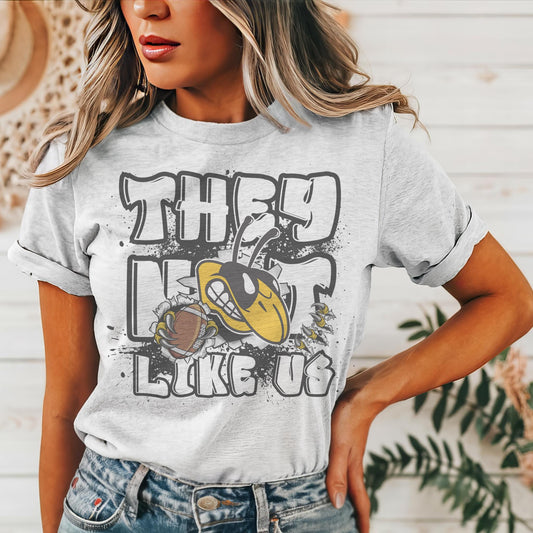 Jackets they not like us game day mascot, football tshirt, football mom tshirt, cute game day tshirt, mascot tshirt, unisex cut tshirt