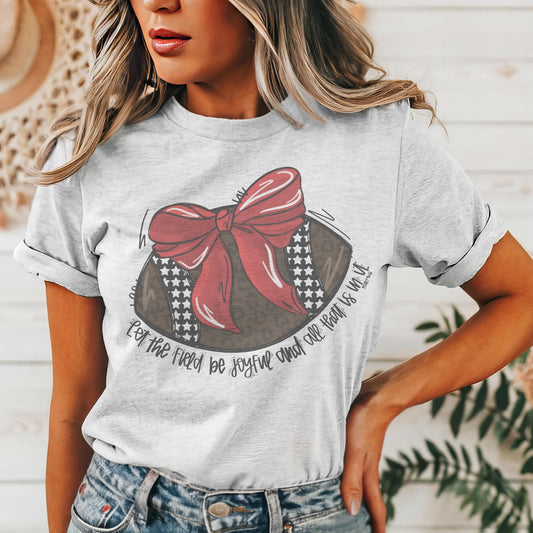 Red coquette bow football mascot, football tshirt, football mom tshirt, cute christian football tshirt, mascot tshirt, unisex cut tshirt
