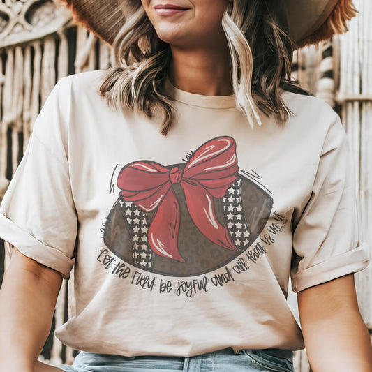 Red coquette bow football mascot, football tshirt, football mom tshirt, cute christian football tshirt, mascot tshirt, unisex cut tshirt