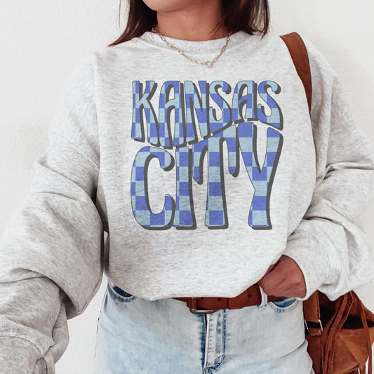 Kansas City Baseball mascot, KC Baseball game day football, baseball shirt, cute game day shirt, retro checkered baseball shirt