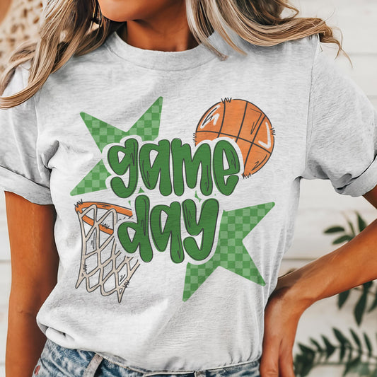 Green basketball game day, green game day football tshirt, football mom tshirt, cute game day tshirt, mascot unisex tshirt