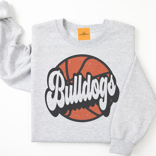 Bulldogs Basketball mascot, Bulldogs game day football, football mom crewneck, cute game day sweatshirt, Heather ash unisex sweatshirt