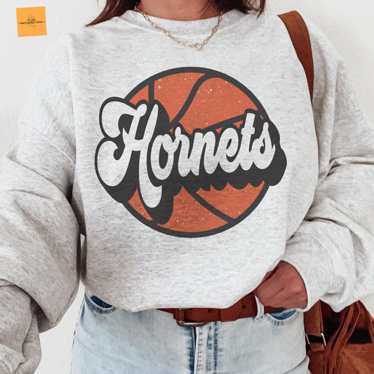 Hornets Basketball mascot, Hornets game day football, football mom crewneck, cute game day sweatshirt, Heather ash unisex sweatshirt