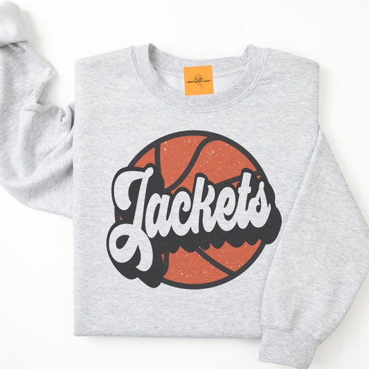 Jackets Basketball mascot, Jackets game day football, basketball mom crewneck, cute game day sweatshirt, Heather ash unisex sweatshirt
