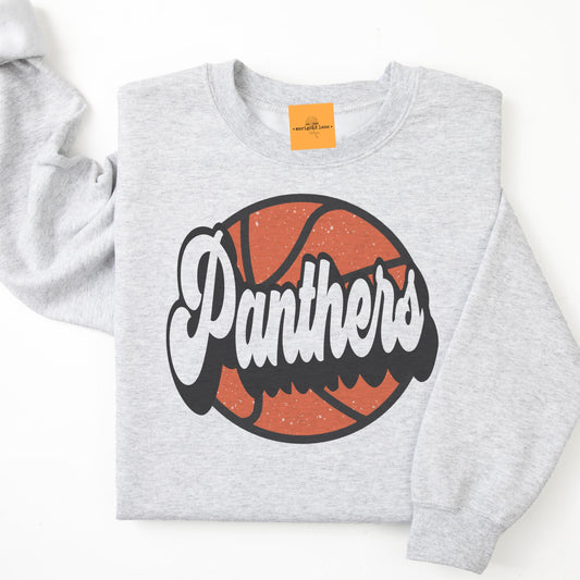 Panthers Basketball mascot, Panthers game day football, basketball mom crewneck, cute game day sweatshirt, Heather ash unisex sweatshirt