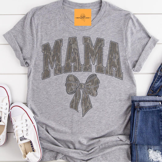 Camouflage Mama coquette tshirt, boy mama checkered tshirt multiple color options, cute mama t-shirts, cute mom tshirt.