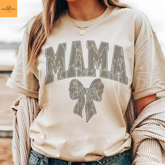 Camouflage Mama coquette tshirt, boy mama checkered tshirt multiple color options, cute mama t-shirts, cute mom tshirt.