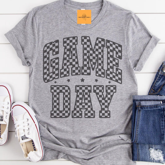 Game Day, Retro gameday tshirt, Game Day mom tshirt, cute game day tshirt, cute Game Day tshirt, checkered game day shirt