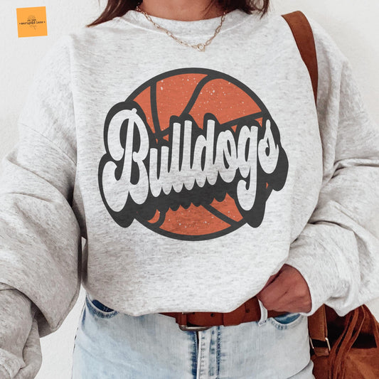 Bulldogs Basketball mascot, Bulldogs game day football, football mom crewneck, cute game day sweatshirt, Heather ash unisex sweatshirt