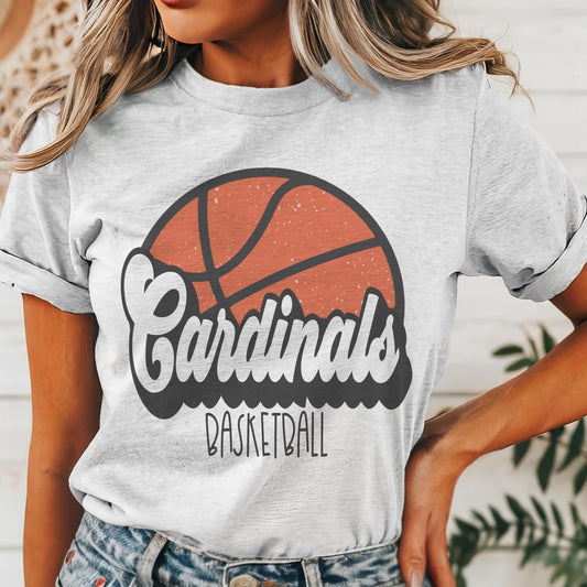 Cardinals Basketball game day  mascot, basketball tshirt, basketball mom tshirt, cute game day tshirt, mascot tshirt, unisex cut tshirt