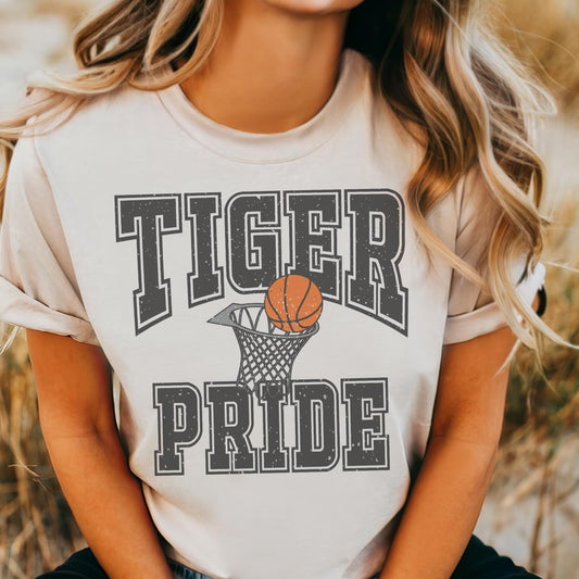 Tiger Pride Tiger Basketball, basketball tshirt, football mom tshirt, cute game day tshirt, small town big Pride tshirt, unisex cut tshirt