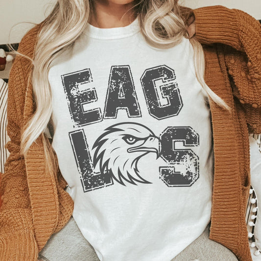 Preppy eagles mascot tshirt, football tshirt, football mom tshirt, cute game day tshirt, mascot tshirt, unisex cut eagles tshirt