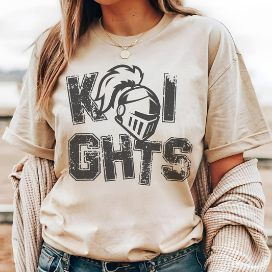 Preppy Knights mascot tshirt, football tshirt, football mom tshirt, cute game day tshirt, mascot tshirt, unisex cut tshirt