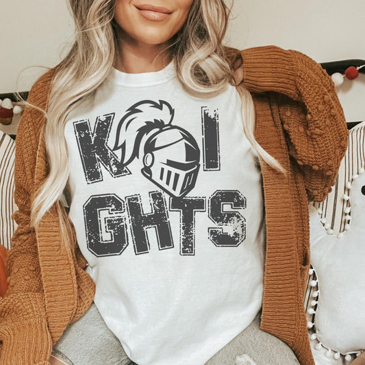 Preppy Knights mascot tshirt, football tshirt, football mom tshirt, cute game day tshirt, mascot tshirt, unisex cut tshirt