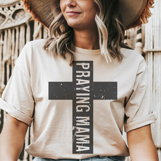 Praying Mama tshirt , retro Christian tshirt , smiley, Christian jesus loves you , church tshirt, pastor gift,  unisex T-shirt