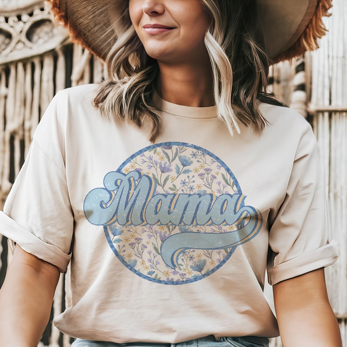 Blue floral Mama coquette tshirt, mama of a son checkered tshirt multiple color options, cute mama t-shirts, cute mom tshirt.