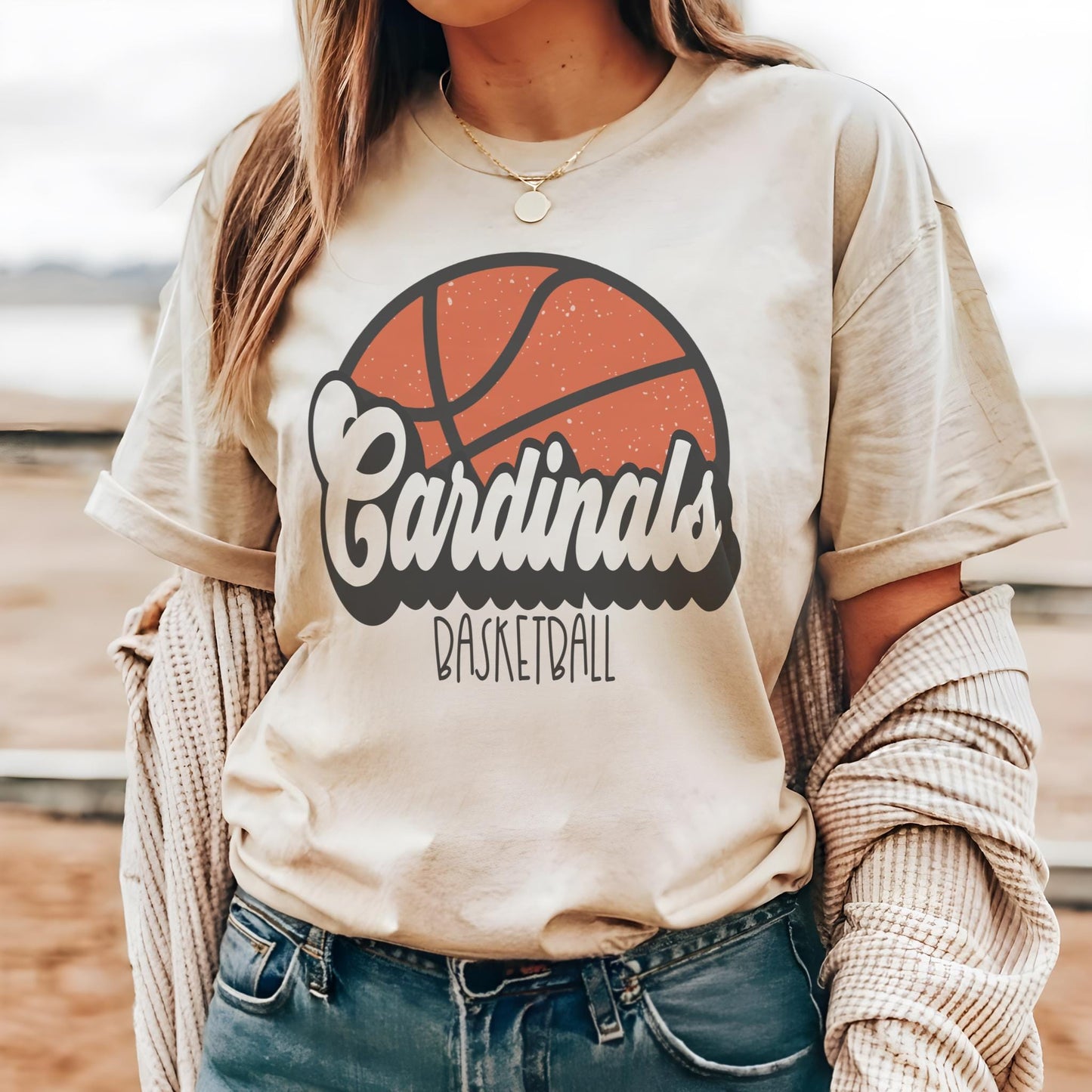 Cardinals Basketball game day  mascot, basketball tshirt, basketball mom tshirt, cute game day tshirt, mascot tshirt, unisex cut tshirt